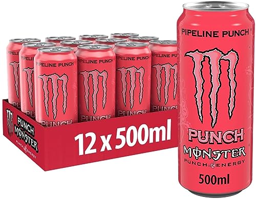 Monster Energy Pipeline Punch - koffeinhaltiger Energy Drink mit erfrischendem Punch-Geschmack aus Maracuja, Orange und Guave - in praktischen Einweg Dosen (12 x 500 ml) von Monster Energy
