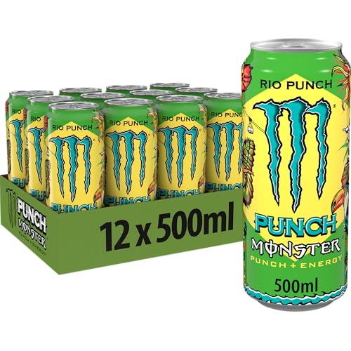 Monster Energy Rio Punch - koffeinhaltiger Energy Drink mit erfrischendem und exotischem Frucht-Geschmack - in praktischen Einweg Dosen (12 x 500 ml) von Monster Energy