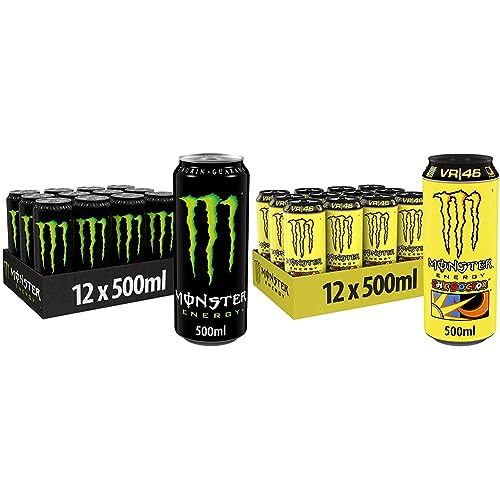 Monster Energy - koffeinhaltiger Energy Drink mit klassischem Energy-Geschmack & The Doctor - koffeinhaltiger Energy Drink mit prickelndem Zitronen-Geschmack von Monster Energy