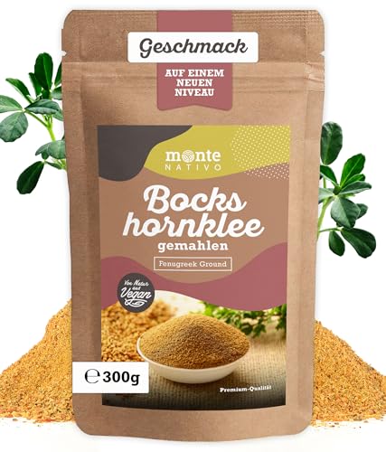 Bockschornklee gemahlen Monte Nativo (300g) - Fenugreek gemahlen - Boxhornklee - Schonend getrocknete und aromatische Gewürze ideal zum Kochen und Würzen - Intesives Aroma und Geschmack von Monte Nativo