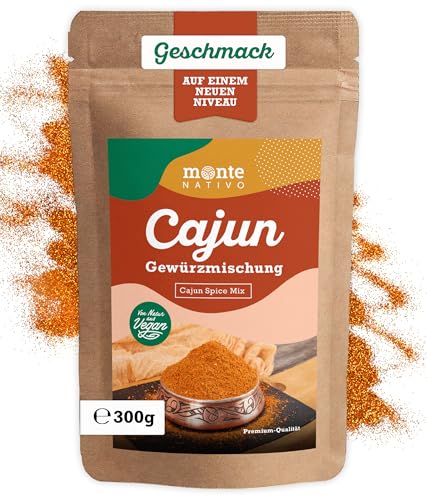 Cajun Gewürzmischung Monte Nativo (300g) - Schonend getrocknetes Cajun Gewürz Mix - Gewürzmischungen für die amerikanische Küche - Cajun Spice - Cajun Rub von Monte Nativo