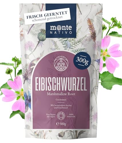 Eibischwurzel Tee Monte Nativo (300g) - Marshmallow root schonend getrocknet - Tee lose 100% natürlich und ohne Zusatzstoffe - Aromatischer Kräutertee für einen köstlichen Aufguss von Monte Nativo