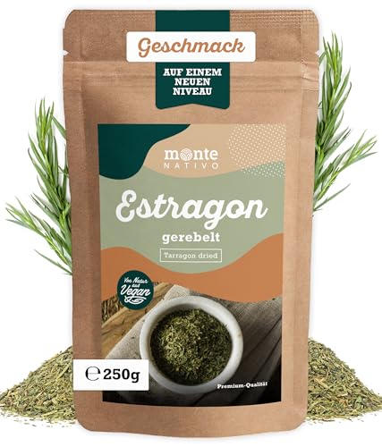 Estragon getrocknet Monte Nativo (250g) - Aromatischer Estragon - Tarragon - Schonend getrocknete und aromatische Gewürze ideal zum Kochen und Würzen - Intesiver Geschmack von Monte Nativo