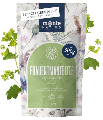 Frauenmanteltee Monte Nativo (300 g) - Frauenmantel schonend getrocknet - 100% rein und natürlich Kinderwunsch Tee - Frauenmantel tee als Kräutertee oder als Tee Geschenk von Monte Nativo