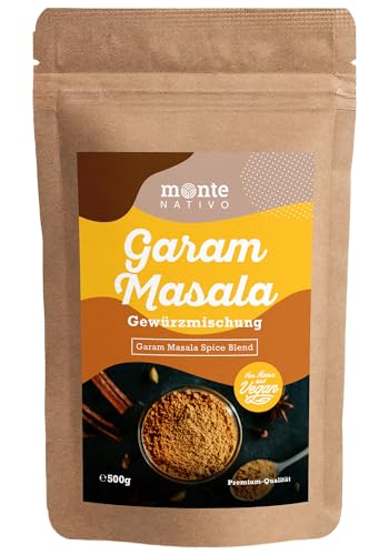 Garam Masala Gewürz Monte Nativo (500g) - Indische Gewürze - Garam Masala Gewürzmischung - Schonend getrocknete und aromatische Gewürze ideal zum Kochen und Würzen - Intesives Aroma und Geschmack von Monte Nativo