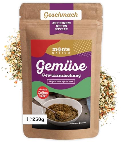 Gemüse Gewürze Monte Nativo (250g) - Aromatische Gewürzmischung ideal für Gemüse - Schonend getrocknete und aromatische Gewürze ideal zum Kochen und Würzen - Intesives Aroma und Geschmack von Monte Nativo