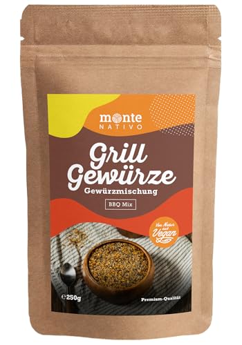 Grillgewürz Monte Nativo (250g) - BBQ Rub - Aromatische Gewürzmiscung ideal zum Grillen - Schonend getrocknete und aromatische Gewürze ideal zum Kochen und Würzen - Intesives Aroma und Geschmack von Monte Nativo