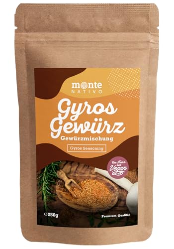 Gyrosgewürz Monte Nativo (250g) - Gyros Gewürzmischung - Döner Gewürz - Schonend getrocknete und aromatische Gewürze ideal zum Kochen und Würzen - Intesives Aroma und Geschmack von Monte Nativo