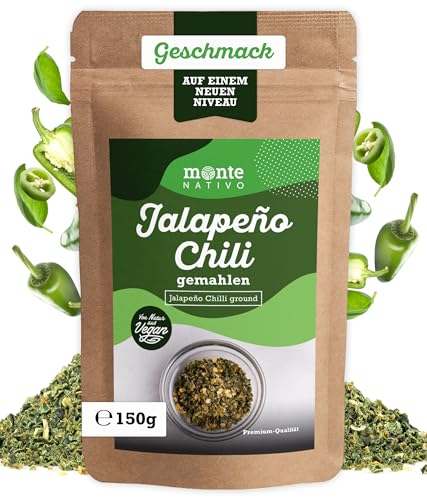 Jalapeno gemahlen Monte Nativo (150g) - Fein gemahlener Jalapeño Pfeffer - Schonend getrocknete und aromatische Gewürze ideal zum Kochen und Würzen - Intesives Aroma und Geschmack von Monte Nativo