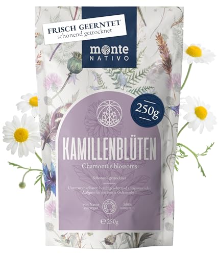 Kamillentee lose Monte Nativo (250g) - Kamillenblüten getrocknet - 100% natürlich und ohne Zusatzstoffe - Aromatischer Kräutertee für einen köstlichen Aufguss von Monte Nativo