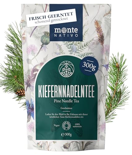 Kiefernadeltee Monte Nativo (300 g) - Kiefernnadeln schonend getrocknet zur jeder Zeit - 100% rein und natürlich Kiefernnadeltee - Kiefernadel als Kräutertee oder als Tee Geschenk - Früchtetee von Monte Nativo