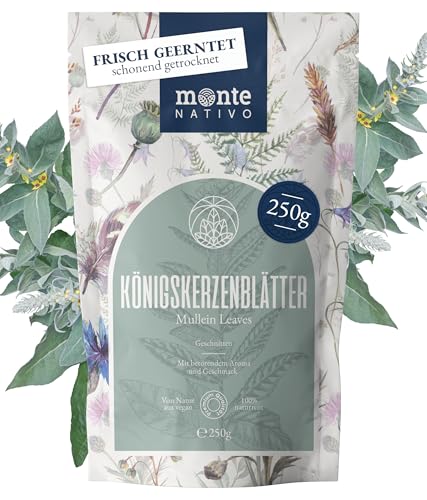 Königskerze Tee Monte Nativo (250g) - Mullein Leaf schonend getrocknet - Tee lose Blätter 100% natürlich und ohne Zusatzstoffe - Aromatischer Kräutertee für einen köstlichen Aufguss von Monte Nativo