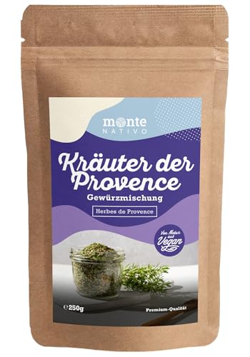 Kräuter der Provence Monte Nativo (250g) - Schonend getrocknete Gewürze - Herbes de Provence Gewürzmischung - aromatisch und lecker ideal zum Kochen - Französische Gewürze von Monte Nativo