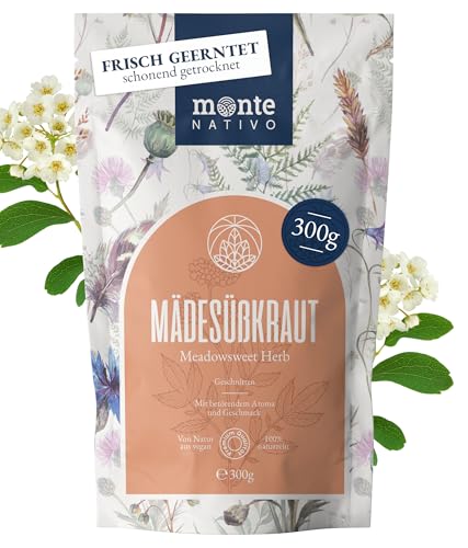 Mädesüß Тее Monte Nativo (300g) - Mädesüßtее schonend getrocknet - Tee lose 100% natürlich und ohne Zusatzstoffe - Aromatischer Kräutertee für einen köstlichen Aufguss von Monte Nativo