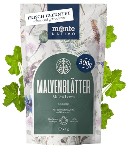 Malventee Monte Nativo (300g) - Malvenblätter schonend getrocknet - Malve Tee lose 100% natürlich und ohne Zusatzstoffe - Aromatischer Kräutertee für einen köstlichen Aufguss von Monte Nativo