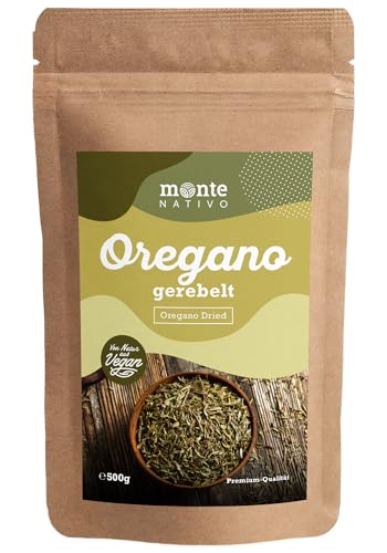 Oregano getrocknet Monte Nativo (500g) - Ideal zum Kochen, Pizza, Pasta, Oregano Tee - Schonend getrocknete und aromatische Gewürze ideal zum Kochen und Würzen - Intesives Aroma und Geschmack von Monte Nativo