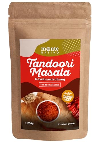 Tandoori Masala Monte Nativo (250g) - Schonend getrocknete Gewürze für den indischen Geschmack - Aromatische und leckere indische Gewürze - Tandoori Gewürzmischung von Monte Nativo