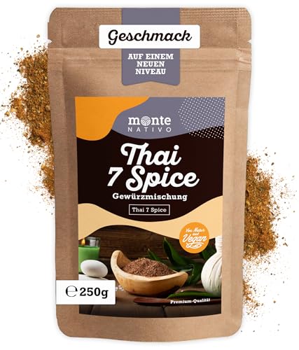 Thai 7 Spice Monte Nativo (250g) - Thai 7-Gewürz - Asiatische Gewürzmischung - Schonend getrocknete und aromatische Gewürze ideal zum Kochen und Würzen - Intesives Aroma und Geschmack von Monte Nativo