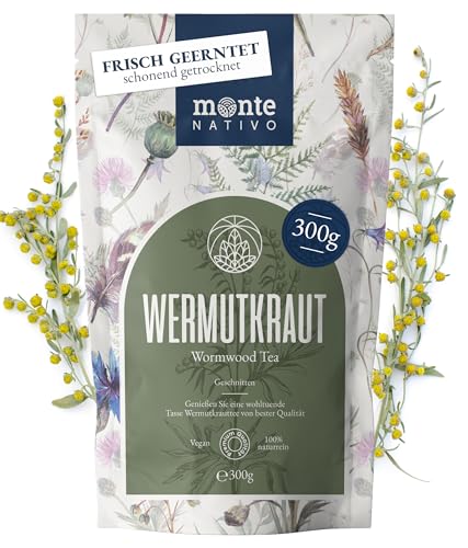 Wermutkraut Monte Nativo (300g) - Wermut Tee (Wormwood) schonend getrocknet - 100% natürlich und ohne Zusatzstoffe - Aromatischer Kräutertee für einen köstlichen Aufguss von Monte Nativo