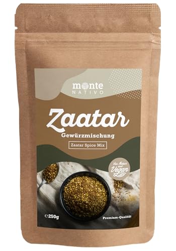 Zaatar Monte Nativo (250g) - Schonend getrocknetes Zaatar Gewürz -Schonend getrocknete und aromatische Gewürze ideal zum Kochen und Würzen - Intesives Aroma und Geschmack von Monte Nativo