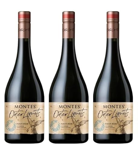 3x 0,75l - 2020er - Montes - Outer Limits - Pinot Noir - Zapallar D.O. - Chile - Rotwein trocken von Montes Wines