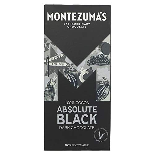 Montezuma's - Absolute Black Dark Chocolate 100% Kakao-Riegel - 100g (9 Stück) von Montezuma