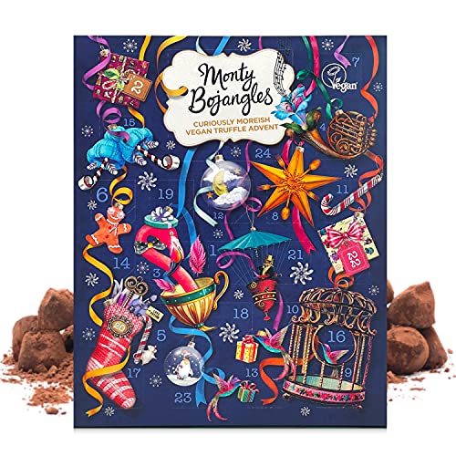 Monty Bojangles 2023 Adventskalender mit kakobestäubten, veganen Schokoladentrüffeln | 3 Geschmacksrichtungen – Caramel Haze, Cocoa Berry Blush, Cocoa Nib Nights | 235 g von Monty Bojangles