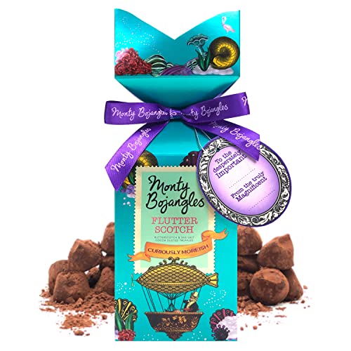 Monty Bojangles Flutter Scotch (150 g) Luxuriöse, mit Kakao bestreute Trüffel - Individuell gestaltete Geschenkpackung mit eleganter Schleife und persönlicher Grußkarte - Perfektes Schokoladengeschenk von Monty Bojangles