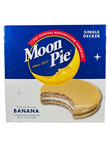 Moon Pie Single Decker Original Marshmallow Sandwich – Banane | Box mit 12 Stück von MoonPie