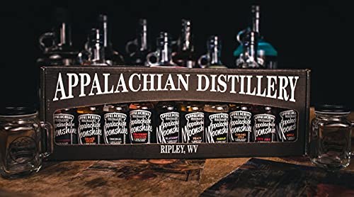 Appalachian Moonshine Tasting Probierset "Sleeves" Geschenkset - Zehn Sorten in Miniaturflaschen von Moonshine & More