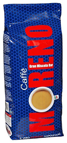 Moreno Espresso Gran Miscela Bar 1 Kg ganze Bohne -bestens für Siebträgermaschinen von Moreno