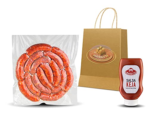 Moretti® Frischwurst zum Kochen | Mit süßem kalabrischem Chili | 1,5Kg - 3kg Vakuumverpackt | Kostenlose KEYA-Sauce | Spilinga Nduja Ketchup | (3kg rote Süßigkeit) von Moretti