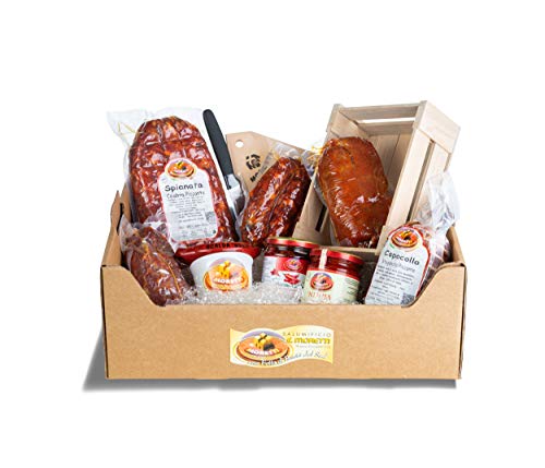 Moretti® Geschenkkorb Wurstwaren und Zubehör | Kalabrische Salami-Spezialitäten | Reise in den süßen und würzigen Geschmack | Verschiedene Kombinationen | Nduja Capocollo Soppressata (Würzig) von Moretti