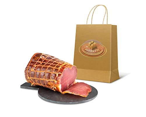 Moretti® Lonza Filone Lonzino | 800g / 900g Vakuumverpackt | Bresaola vom Schwein | Artisan gewürztes getrocknetes mageres Filet | Hergestellt in Kalabrien von Moretti