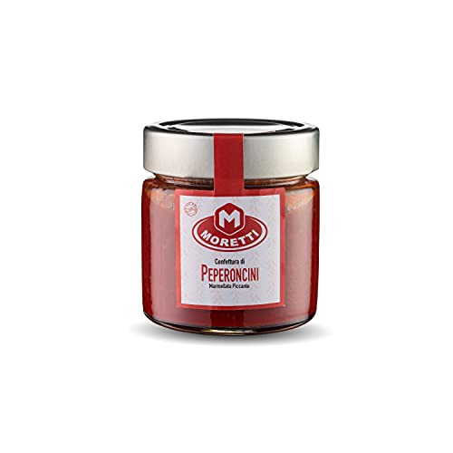 Moretti® Marmelade aus kalabrischen Chilis und roten Zwiebeln aus Tropea IGP | 240 g in Glas verpackt | Hergestellt in Kalabrien (Chilli-Marmelade) von Moretti
