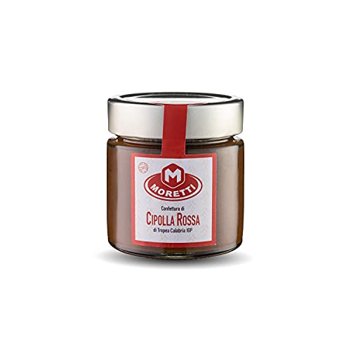 Moretti® Marmelade aus kalabrischen Chilis und roten Zwiebeln aus Tropea IGP | 240 g in Glas verpackt | Hergestellt in Kalabrien (Rote Zwiebelmarmelade) von Moretti