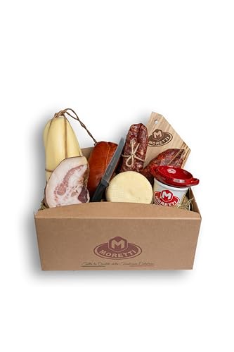 Moretti® Handgemachter Geschenkkorb mit Wurstwaren und Käse – Perfekt für Weihnachtsgeschenke 2024, Sommerpicknicks und Aperitifs – Beinhaltet Geschenke (TRADITIONELLER GESCHENKKORB) von Moretti