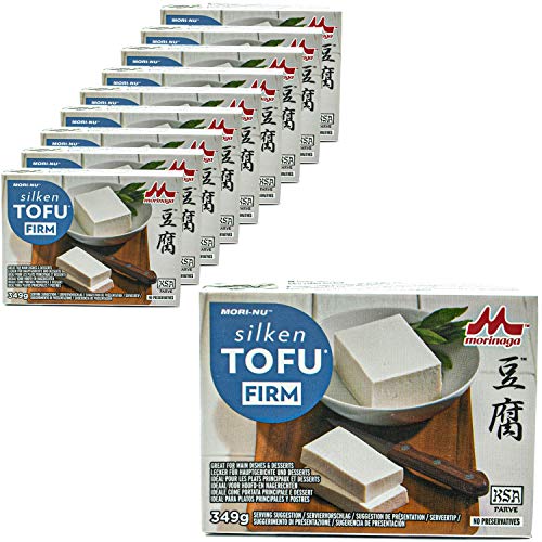 Mori-No - 10er Pack Silken Tofu Firm in 349 g Packung - Seidentofu hergestellt aus ausgesuchten Sojabohnen von Mori-Nu