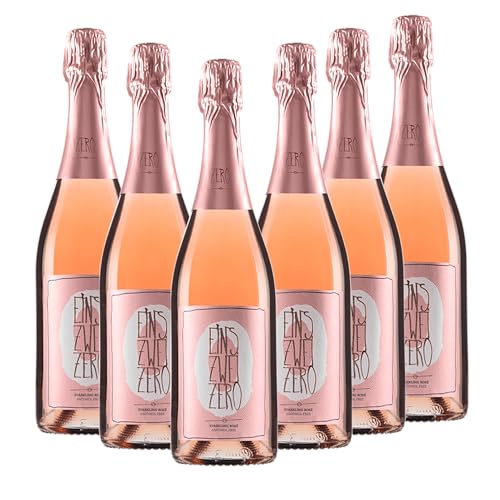 EINS-ZWEI-ZERO Rosé Sparkling (6 x 0,75l) Alkoholfreier Sekt von Weingut Leitz inkl. Gratis Sektverschluss von Moritz Drinks