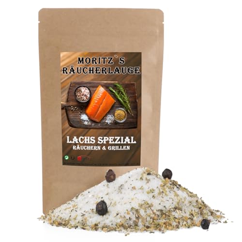 Moritz`s Räucherlauge Lachs Spezial 600g Räucherlake Räuchern Grillen Smoker Fischgewürz für Fisch, Fleisch, Käse und mehr von Moritz