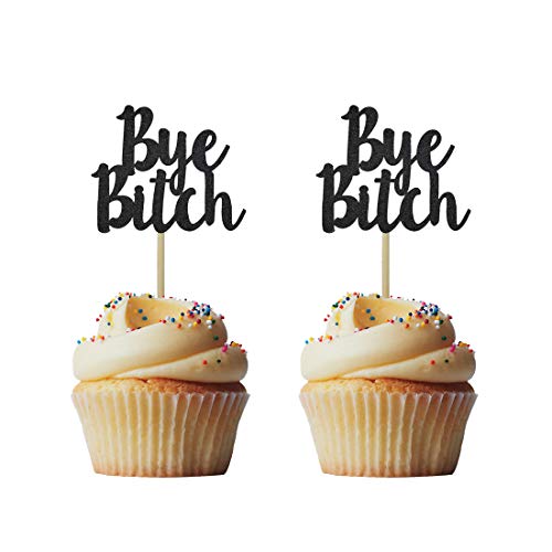 Morndew 24 Stück Cupcake-Topper mit Aufschrift "Bye Bitch", für Brautparty, Junggesellinnenabschied, Junggesellinnenabschied, Feier, Feier, lustige Hochzeits-Party-Dekorationen von Morndew