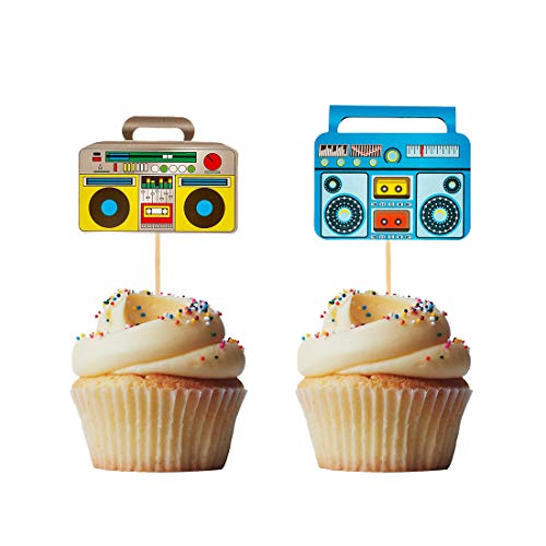 Morndew 24 Stück Musik Cupcake Topper für Musik Party Rock Star Party Geburtstag Party Babyparty Hochzeit Party Dekorationen von Morndew