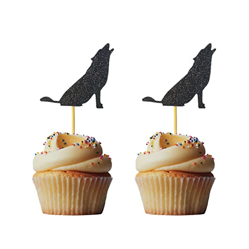 Morndew Cupcake-Dekoration, Wolf-Silhouette, 24 Stück von Morndew