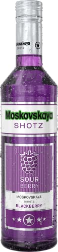 Moskovskaya Shotz Sour Berry Liqueur 17% vol. (1 x 0,5) | Fruchtiger Likör mit Brombeere-Geschmack von Moskovskaya