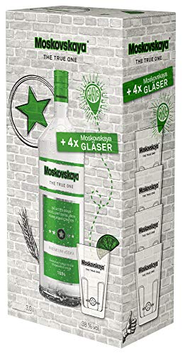 Moskovskaya Vodka + 4 Gläser (1 x 3 l) von Moskovskaya