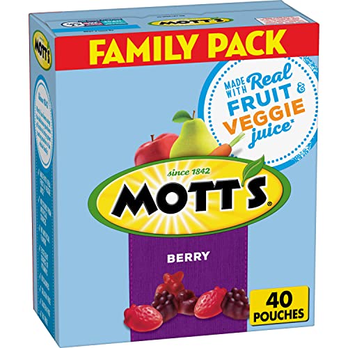 Mott's Snacks mit Fruchtgeschmack, Beeren, Familienpackung, glutenfrei, 40 Stück von Mott's