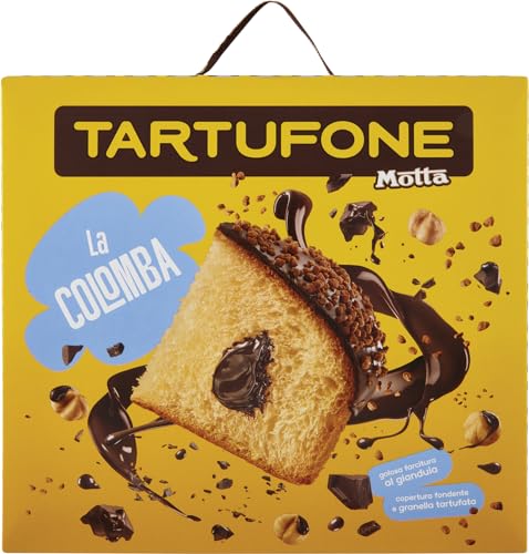 Motta Colomba Tartufone Typisches Dessert der Ostertradition Osterkuchen mit Gianduia-Creme und umhüllt von Dunkler Schokolade 650g von Motta