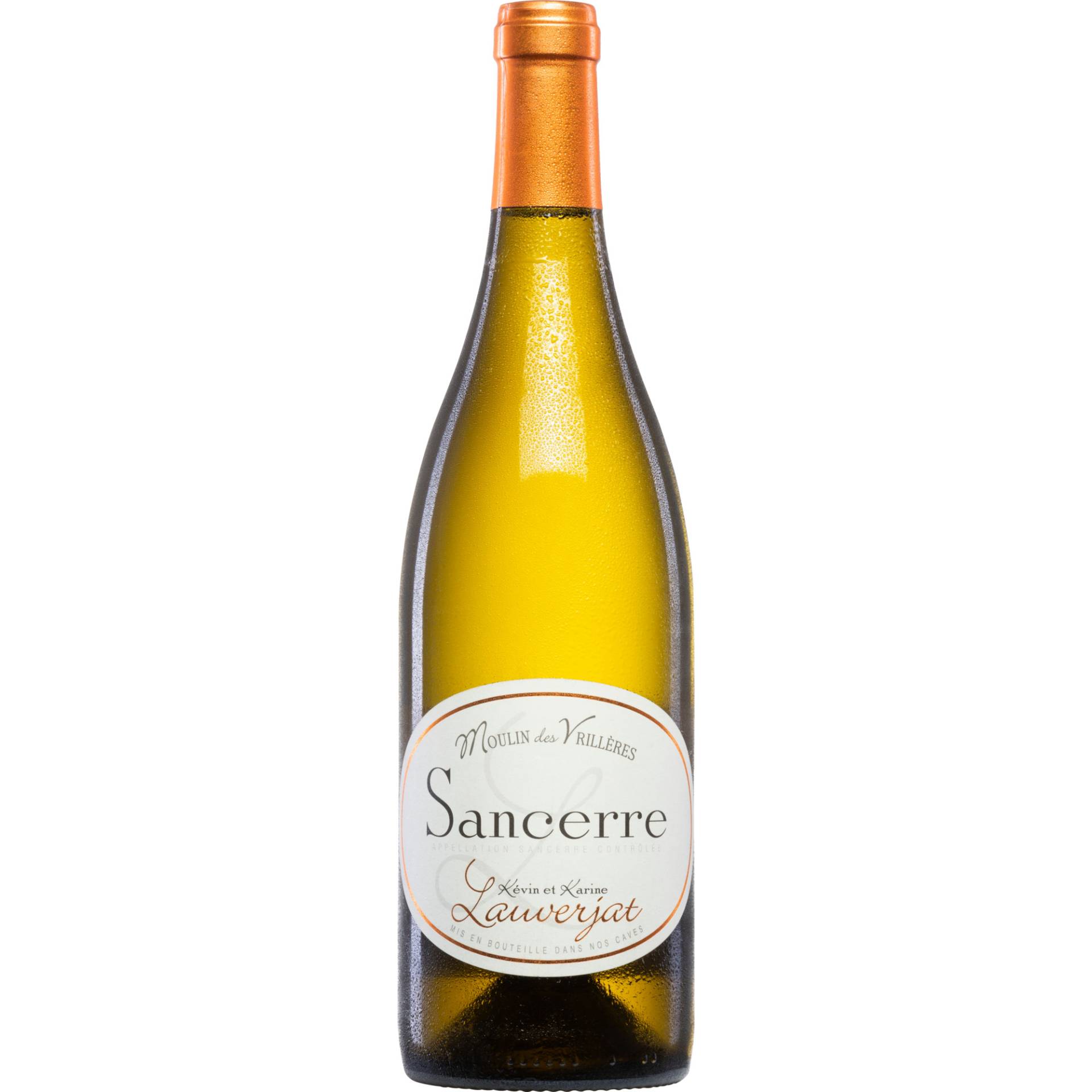 Moulin des Vrillères Sancerre, Sancerre AOP, Loire, 2023, Weißwein von Moulin des Vrillères - Moulin des Vrillères, 18300 Sury-en-Vaux, Frankreich