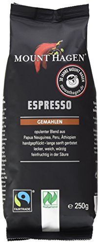 Mount Hagen Espresso gemahlen FairTrade, Naturland, 2er Pack (2 x 250 g) - Bio von Mount Hagen