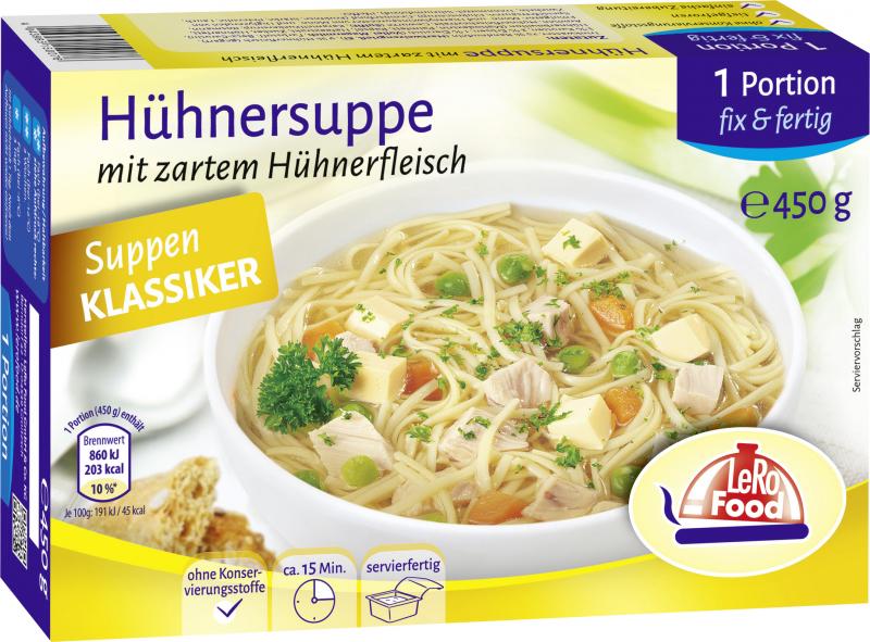 Lero Food Hühnersuppe mit zartem Hühnerfleisch von Lero Food